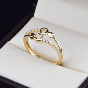 Anillo oro 14k zirconias Joyeria Alahas ANO-039