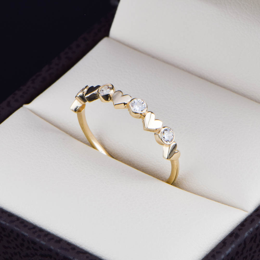Anillo oro 14k zirconias Joyeria Alahas ANO-041