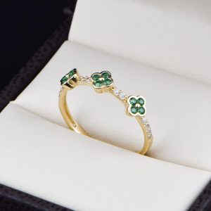 Anillo oro 14k zirconias Joyeria Alahas ANO-048