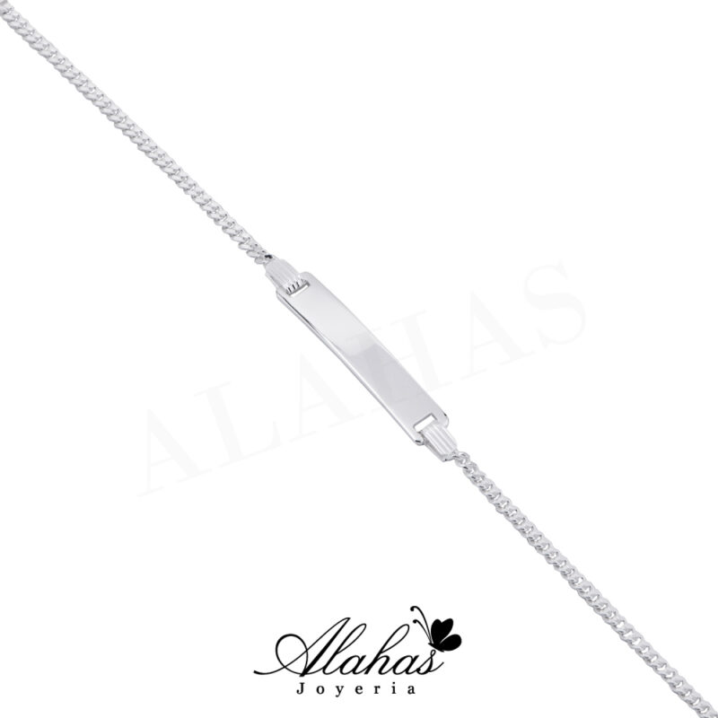 Guillo en plata 925 con placa para grabar de bebé | Joyería Alahas