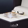 Trio de boda Oro 14k con diamantes TDIAM-023