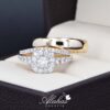Trio de boda Oro 14k con diamantes TDIAM-024