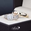 Trio de boda Oro 14k con diamantes TDIAM-027