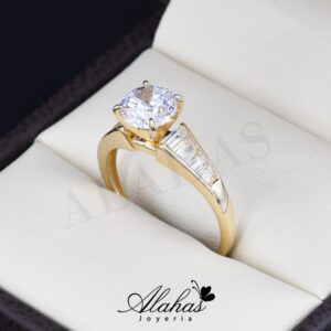 Anillo de compromiso oro 14k con zirconias soloz-213