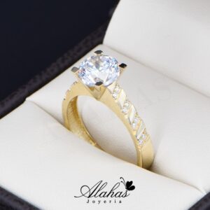 anillo de compromiso oro 14k con zirconias Joyeria Alahas soloz-217