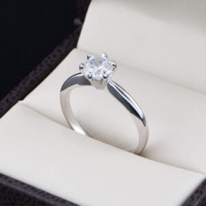 Anillo de compromiso Plata 925 con zirconias Joyeria Alahas ABPS-001