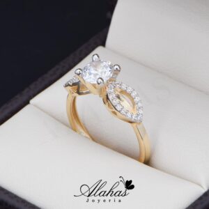 Anillo de compromiso Oro 14k con Zirconias Joyeria Alahas soloz-241