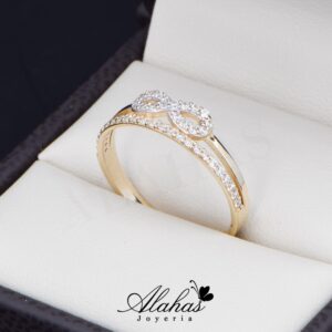 Anillo de promesa Oro 14k y Zirconias Joyeria Alahas ANO-068