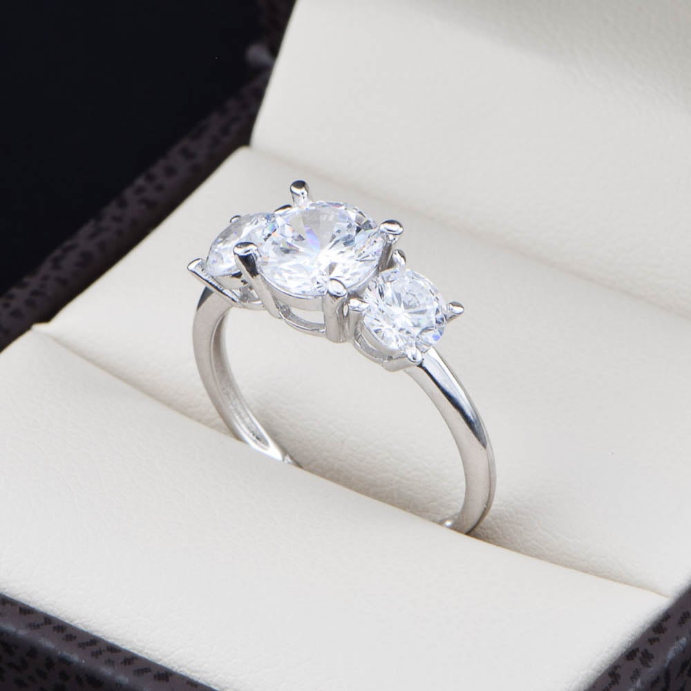 Anillo de promesa en Plata 925 con zirconias Joyeria Alahas ABPS-004