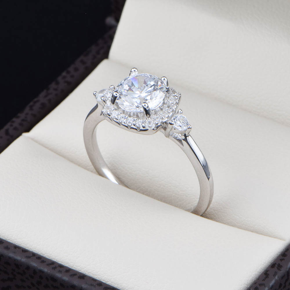Anillo de promesa en Plata 925 con zirconias Joyeria Alahas ABPS-005