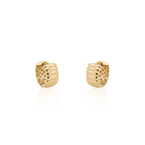 Aretes huggies de oro 14k