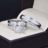 Trio de boda Oro 14k Diamantes Joyeria Alahas TDIAM-032