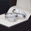 Trio de boda Oro 14k Diamantes Joyeria Alahas TDIAM-036