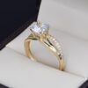 Anillo compromiso Oro 14k zirconias Joyeria Alahas SOLOZ-298