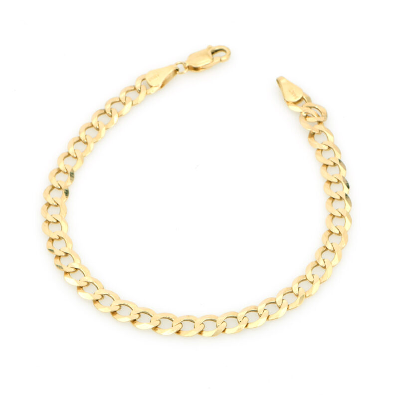 Pulsera De Acero Inoxidable 316L Con Eslabón Cubano Bañado En Oro 14k - Para Hombre, Tallas 7" A 11"