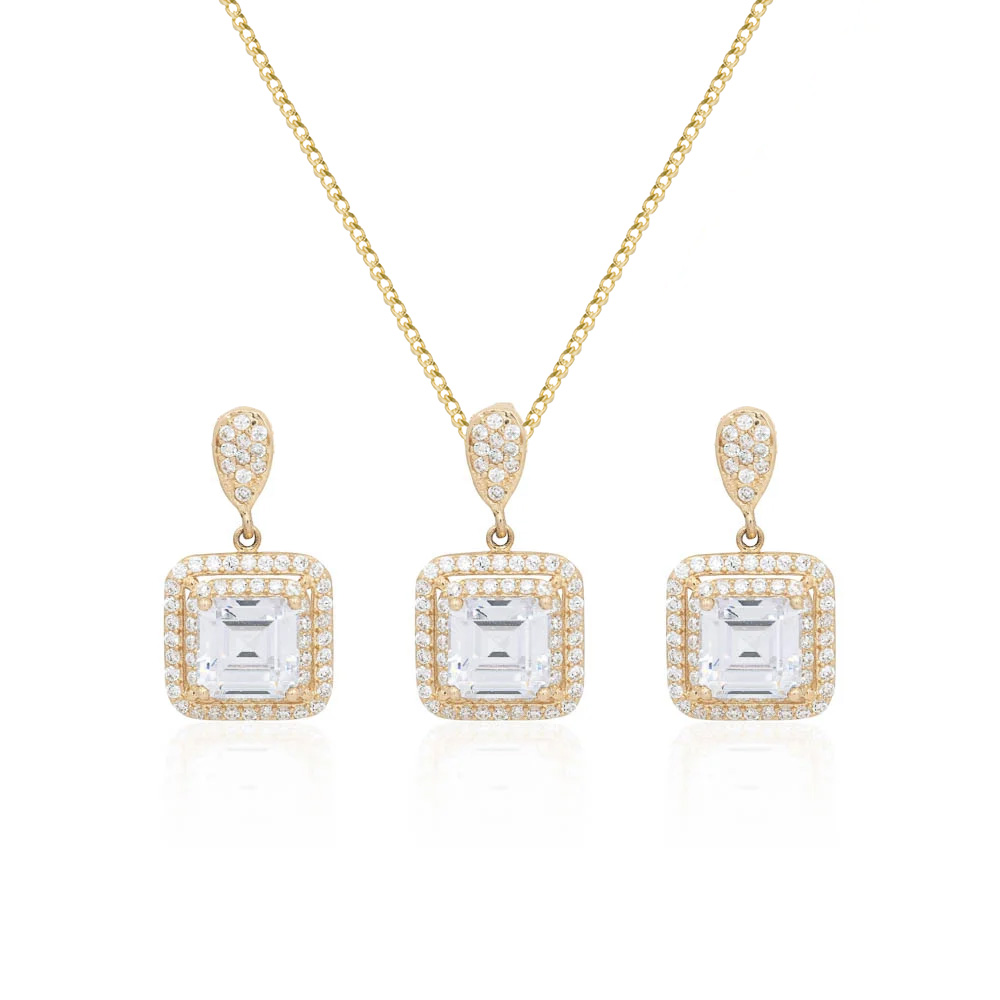 Set Oro 14k Zirconias Joyeria Alahas SO-024