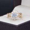 Duo de boda Oro 14k Zirconias Joyeria Alahas DO-143