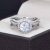 Duo de boda Oro 14k Zirconias Joyeria Alahas DO-145