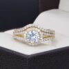 Duo de boda Oro 14k Zirconias Joyeria Alahas DO-154