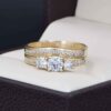 Duo de boda Oro 14k Zirconias Joyeria Alahas DO-158