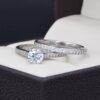Duo de boda Oro 14k Zirconias Joyeria Alahas DO-159