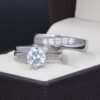 Trio de Boda Oro 14k Zirconias Joyeria Alahas Troz-130