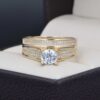 Duo de boda Oro 14k Zirconias Joyeria Alahas DO-162