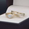 Duo de boda Oro 14k Zirconias Joyeria Alahas DO-165