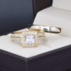 Trio de boda Oro 14k zirconias Joyeria Alahas Troz-136