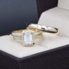 Trio de boda Oro 14k zirconias Joyeria Alahas Troz-139