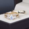 Trio de boda Oro 14k zirconias Joyeria Alahas Troz-144