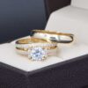 Trio de boda Oro 14k zirconias Joyeria Alahas Troz-145