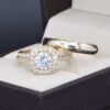 Trio de boda Oro 14k zirconias Joyeria Alahas Troz-146