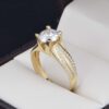 Anillo compromiso Oro 14k Zirconias Joyeria Alahas Soloz-366
