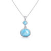 Cadena con dije Larimar Plata 925 Joyeria Alahas CDPM-086