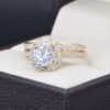 Duo de boda Oro 14k Zirconias Joyeria Alahas DO-170