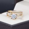 Duo de boda Oro 14k Zirconias Joyeria Alahas DO-171