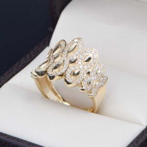 Anillo Oro 14k zirconias Joyeria Alahas ANO-165
