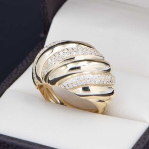 Anillo Oro 14k zirconias Joyeria Alahas ANO-167