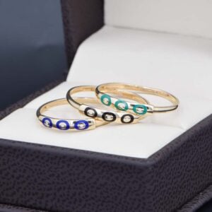 Anillo Oro 14k zirconias Joyeria Alahas ANO-179