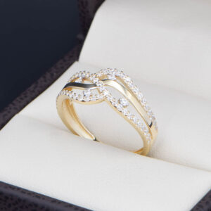 Anillo Oro 14k zirconias Joyeria Alahas ANO-180