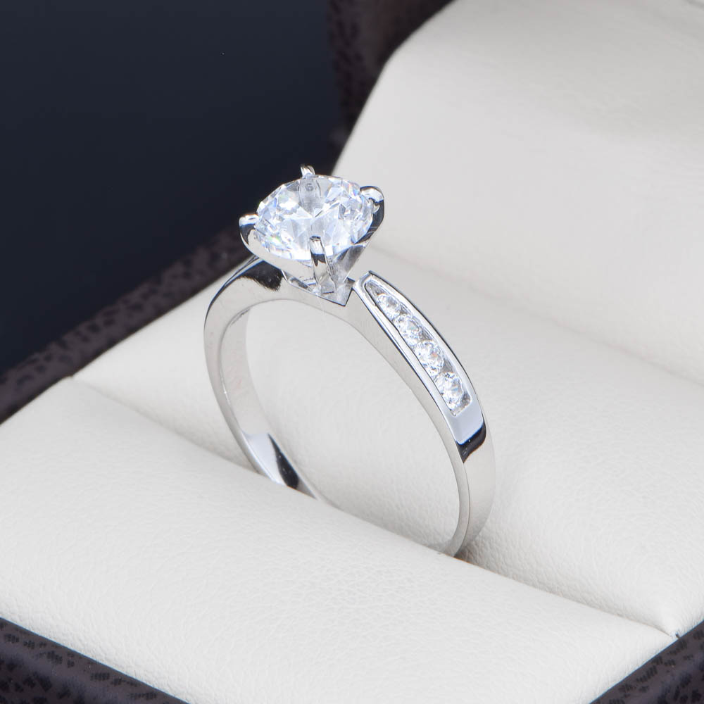 Anillo compromiso Oro 14k Zirconias Joyeria Alahas Soloz-373