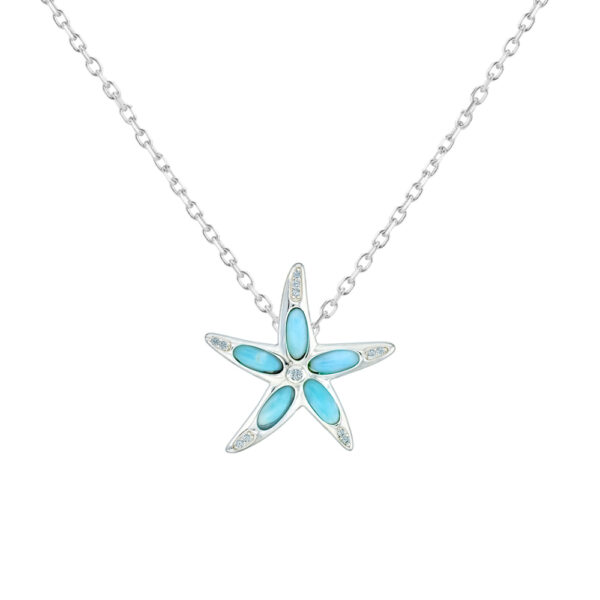 Cadena con dije Plata 925 Larimar Joyeria Alahas CDPM-090