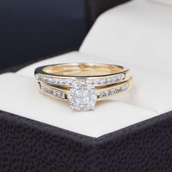 Duo de boda Oro 14k Diamantes Joyeria Alahas DDIAM-095
