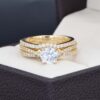Duo de boda Oro 14k Zirconias Joyeria Alahas Do-173