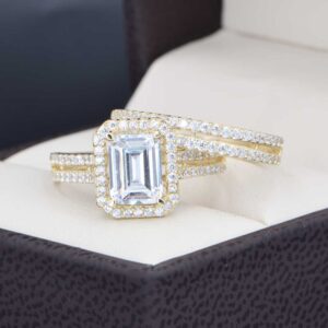 Duo de boda Oro 14k Zirconias Joyeria Alahas Do-182