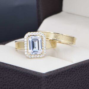 Duo de boda Oro 14k Zirconias Joyeria Alahas Do-183