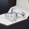 Trio de boda Oro 14k Diamantes Joyeria Alahas TDIAM-039