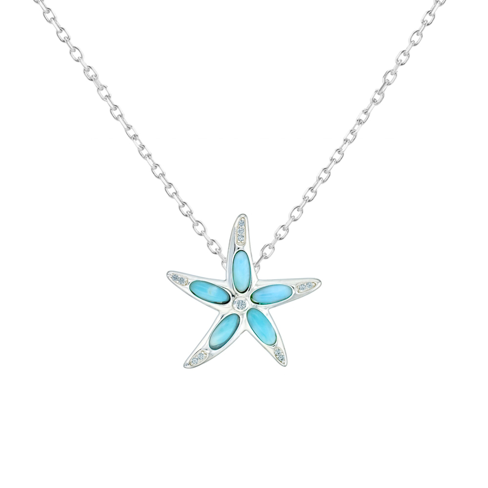 Cadena en Larimar Plata 925 Joyeria Alahas cdpl-028