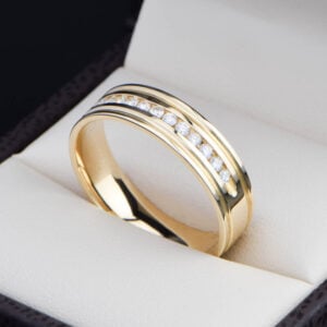 Aro de boda Oro 14k Diamantes Joyerias Alahas ADIAM-039